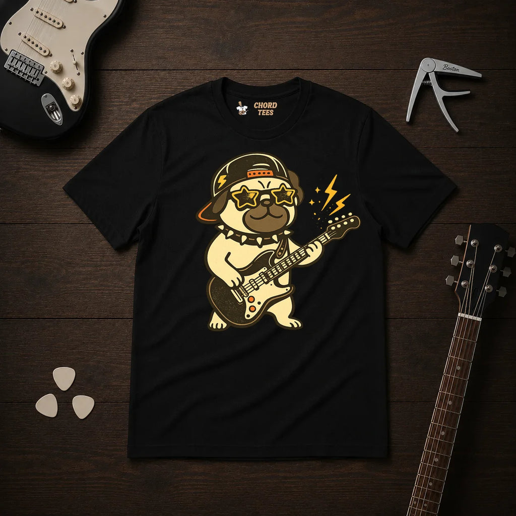 Pug Playing Guitar T-Shirt