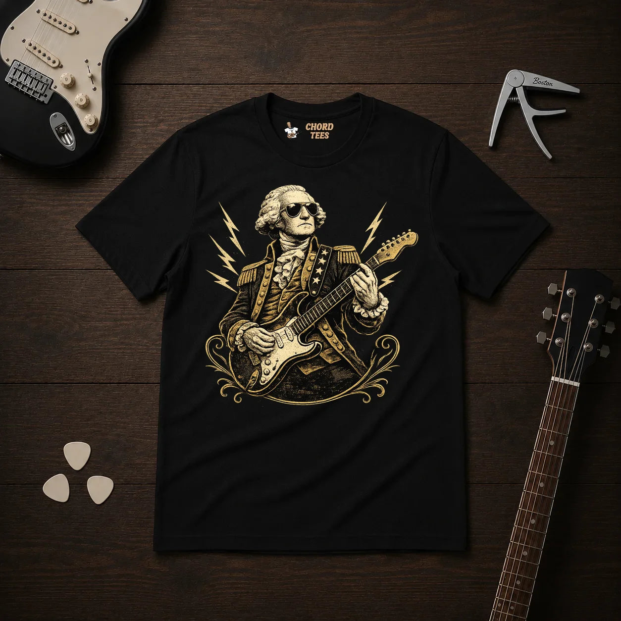 George Washington Playing Guitar T-Shirt