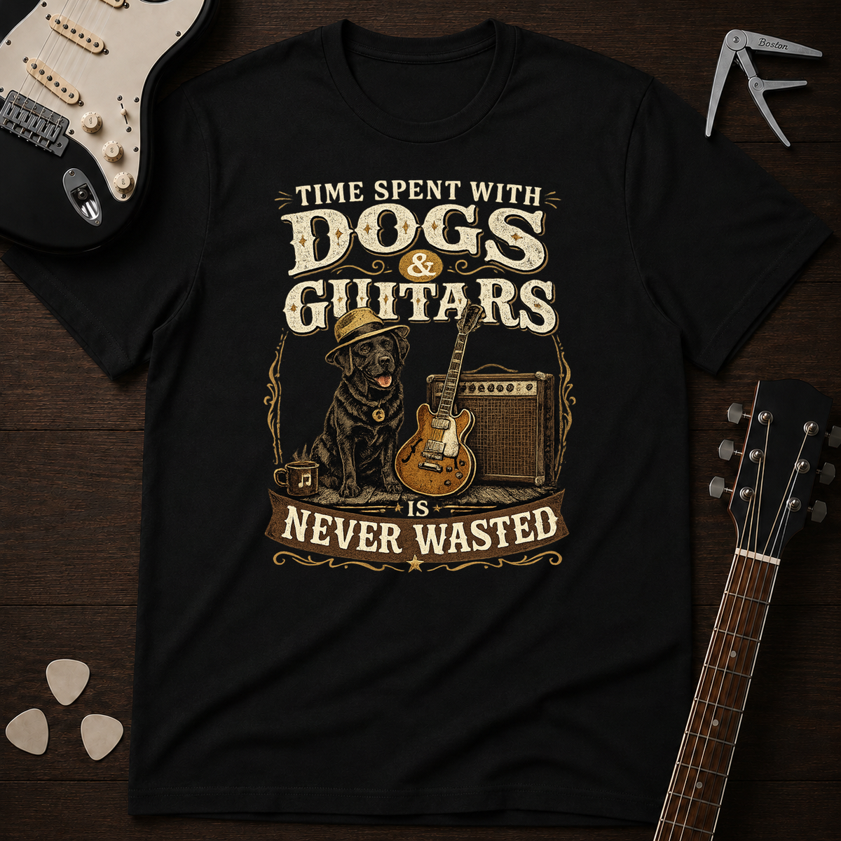 Time Spent With Dogs & Guitars T-Shirt