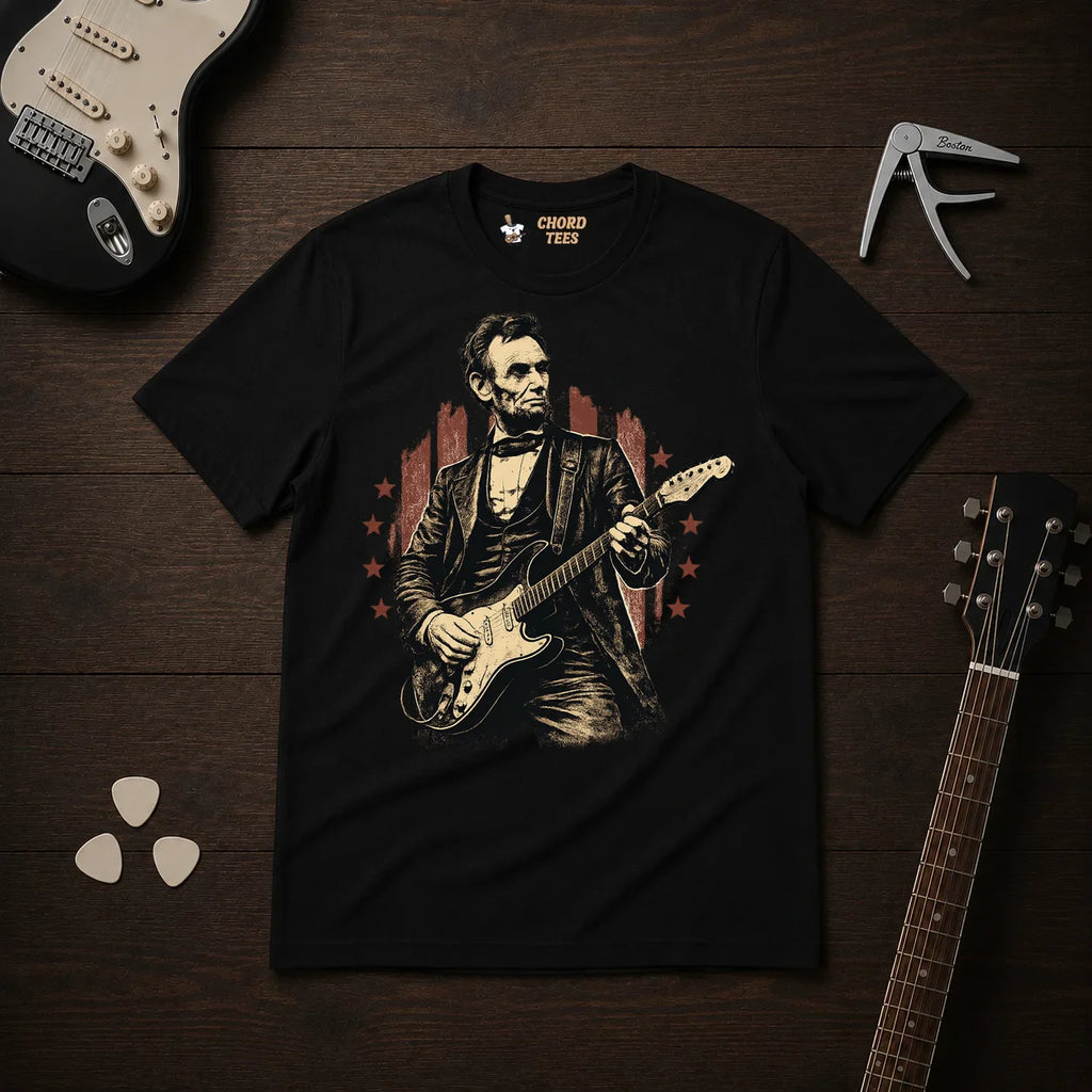 Lincoln Playing Guitar T-Shirt