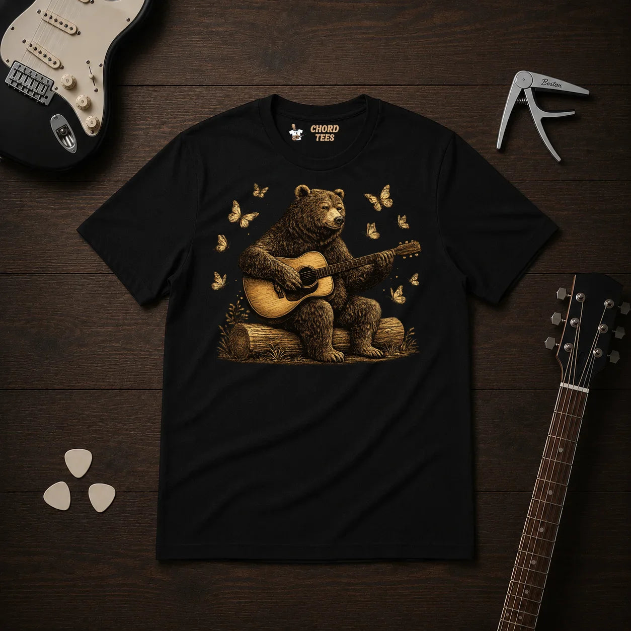 Bear Playing Guitar T-Shirt