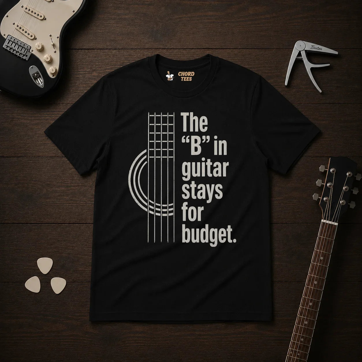 The "B" In Guitar Stays For Budget T-Shirt