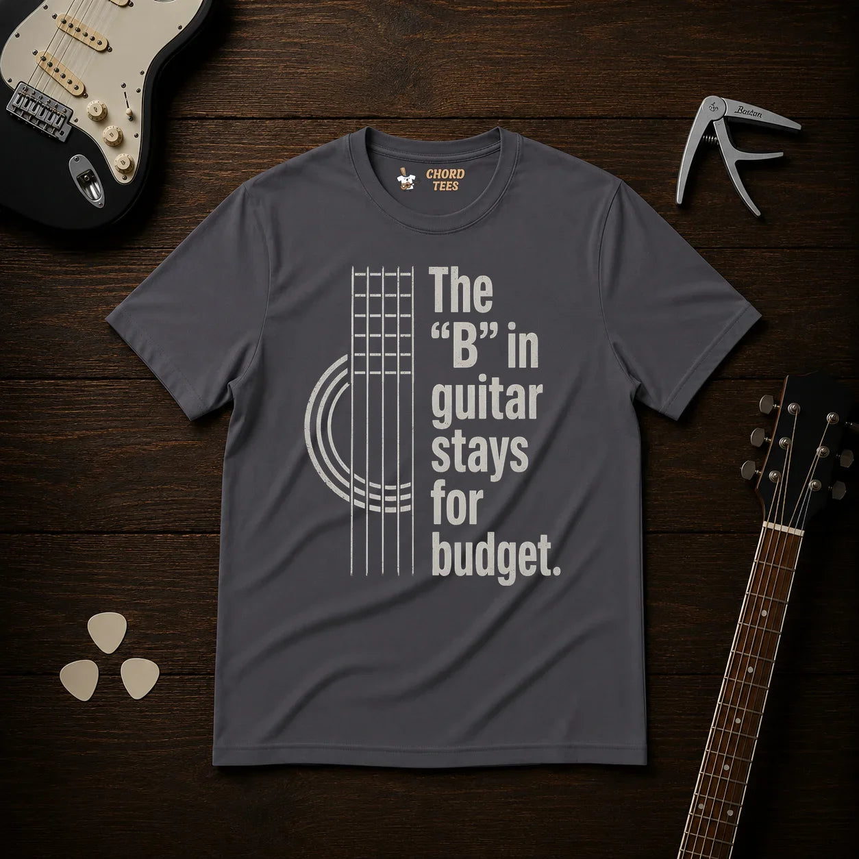 The "B" In Guitar Stays For Budget T-Shirt