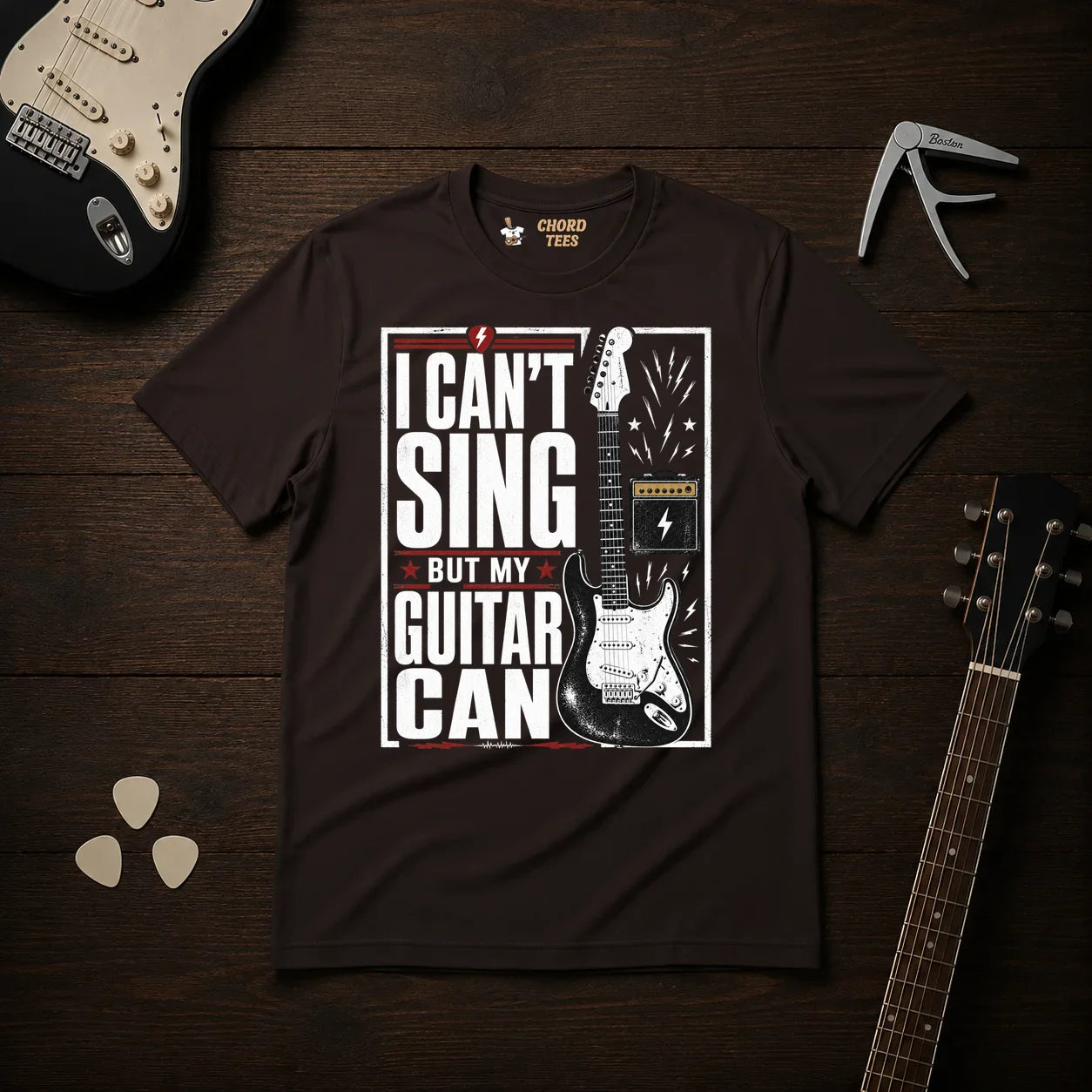 I Can't Sing But My Guitar Can T-Shirt