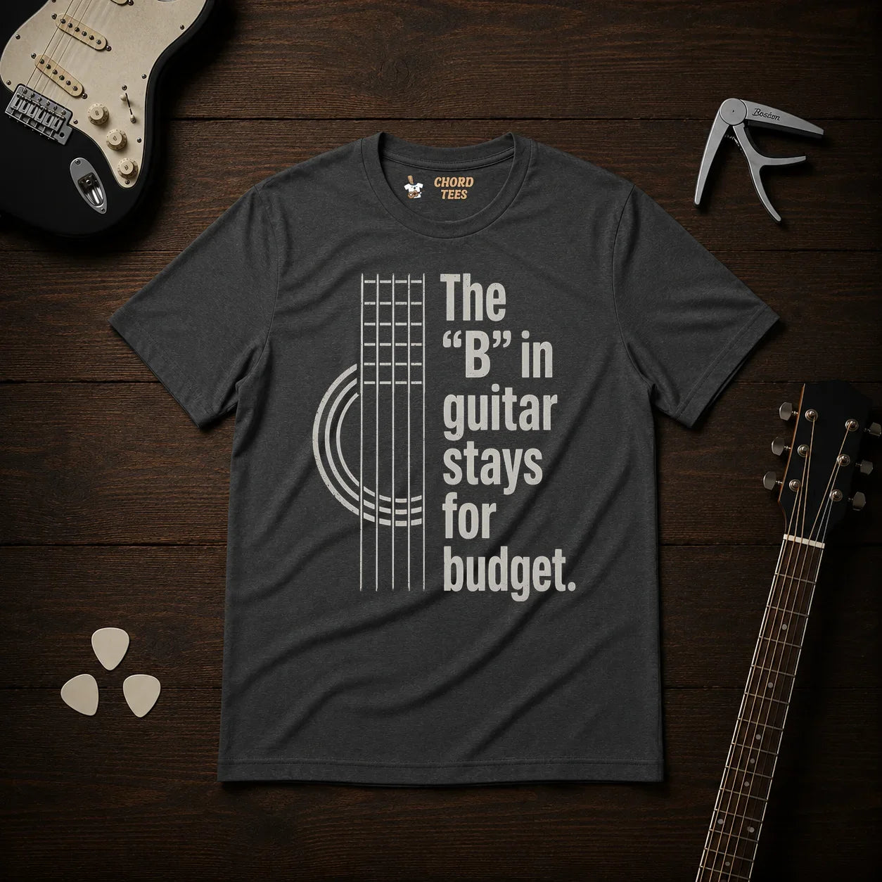The "B" In Guitar Stays For Budget T-Shirt