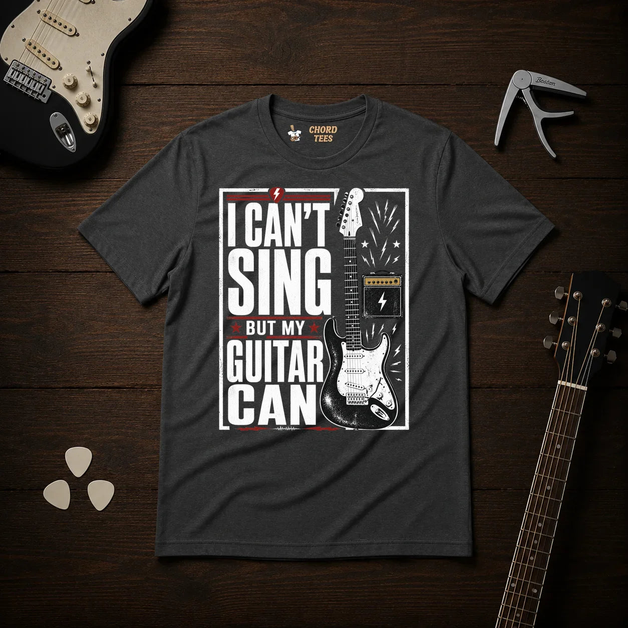 I Can't Sing But My Guitar Can T-Shirt