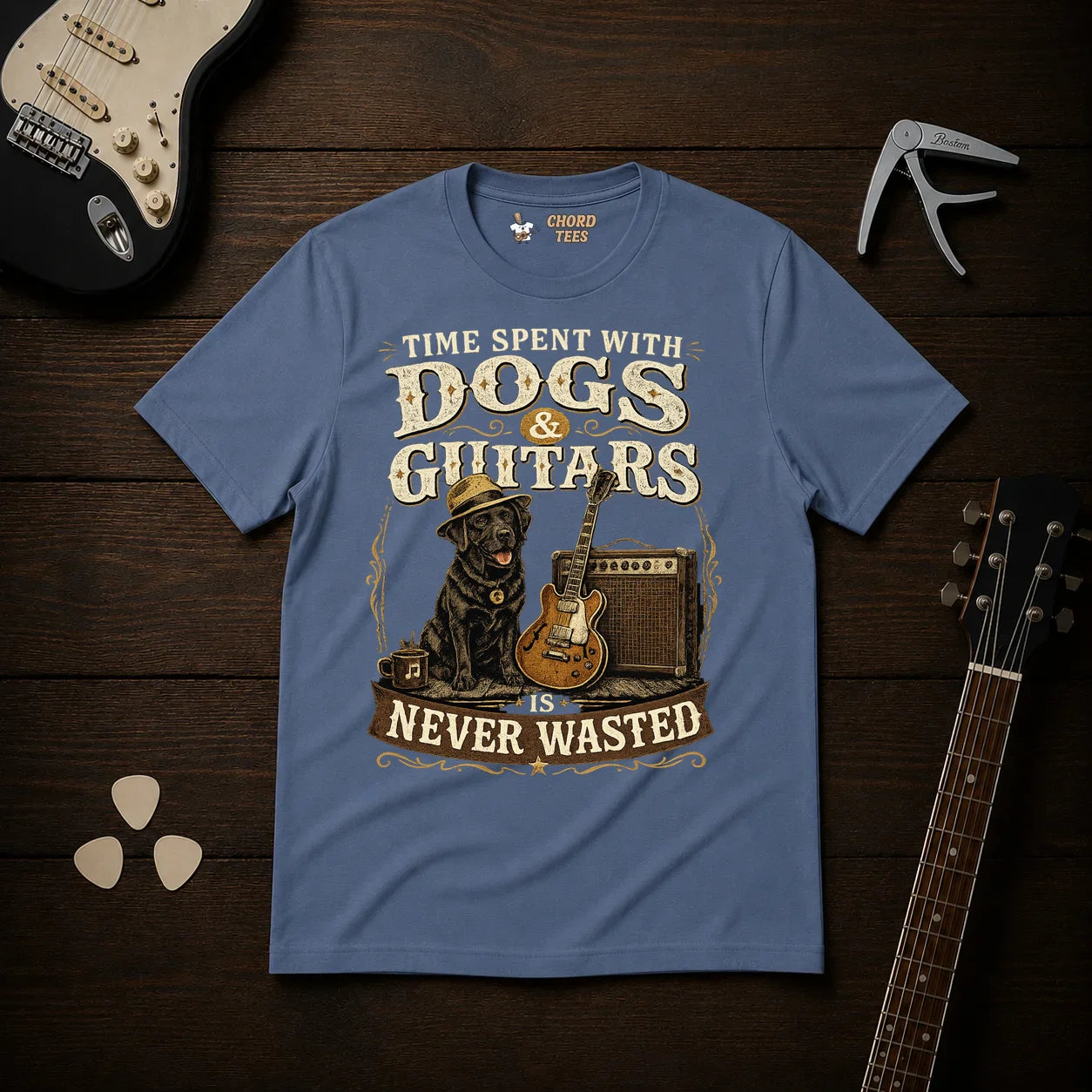 Time Spent With Dogs & Guitars T-Shirt
