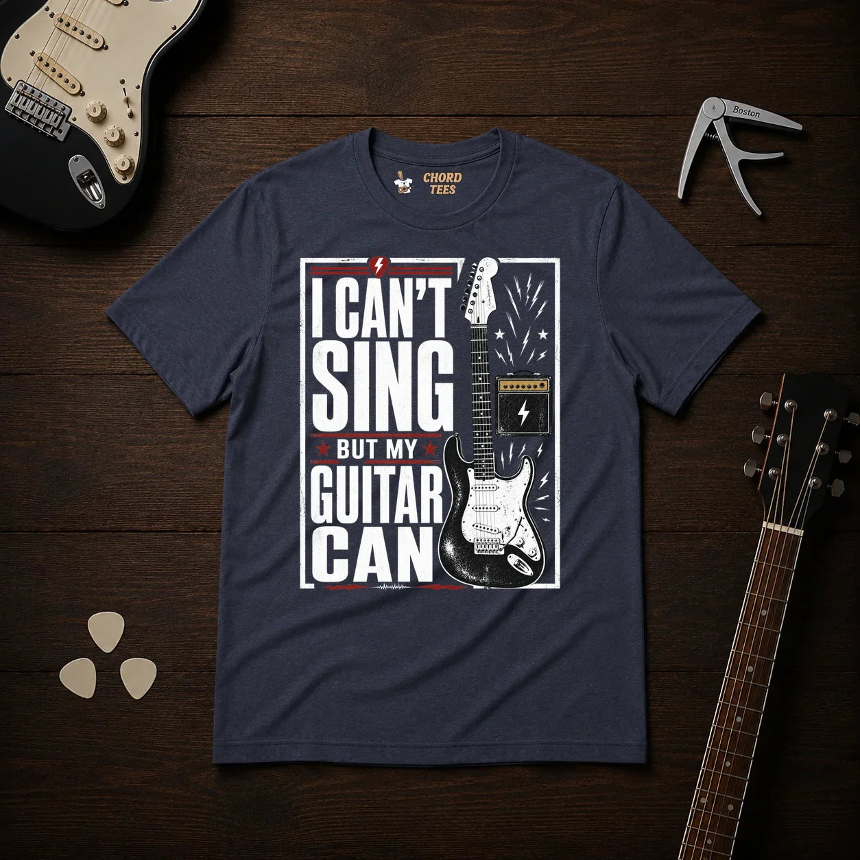 I Can't Sing But My Guitar Can T-Shirt