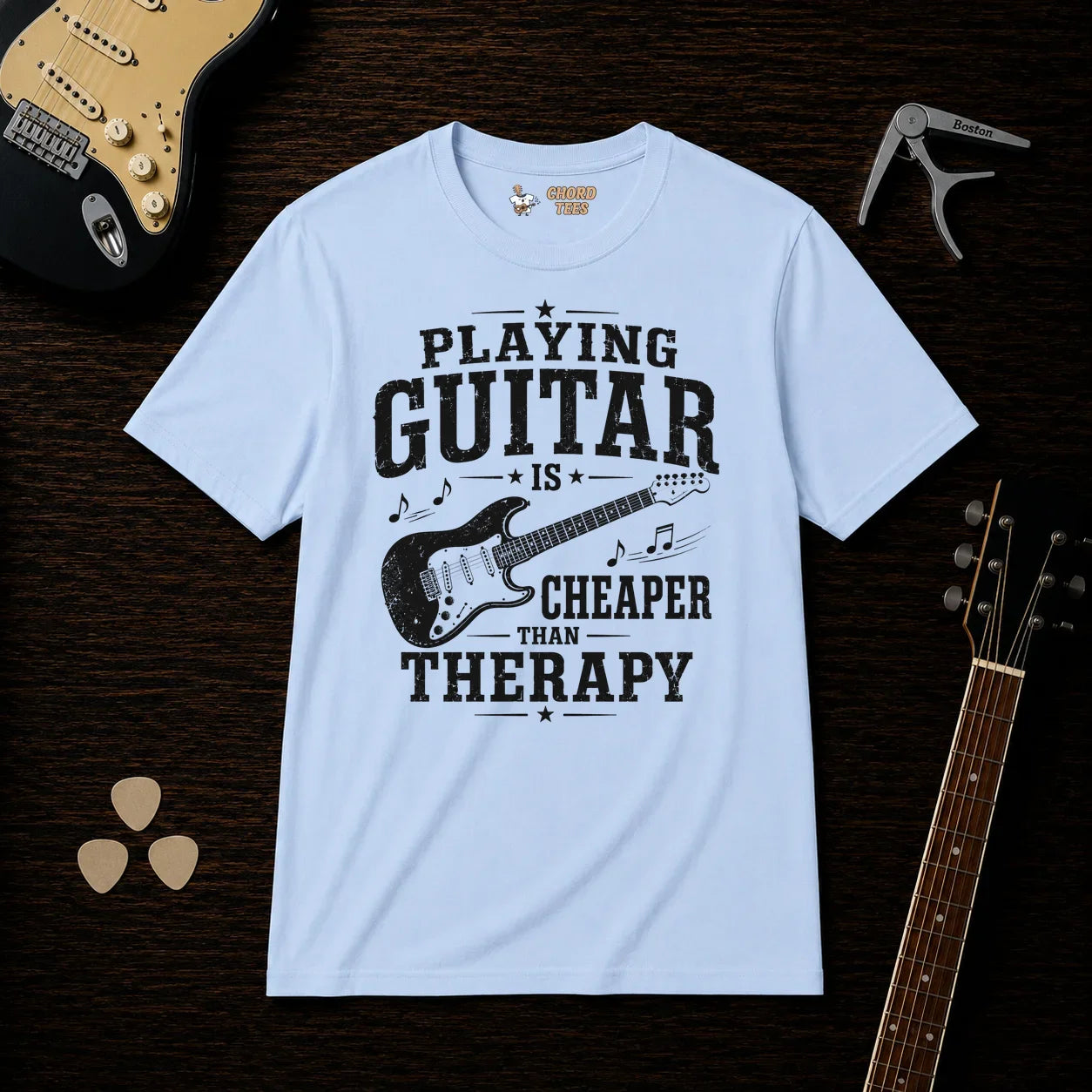 Playing Guitar Is Cheaper Than Therapy T-Shirt
