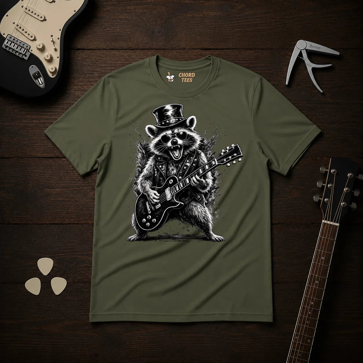 Raccoon Guitarist T-Shirt