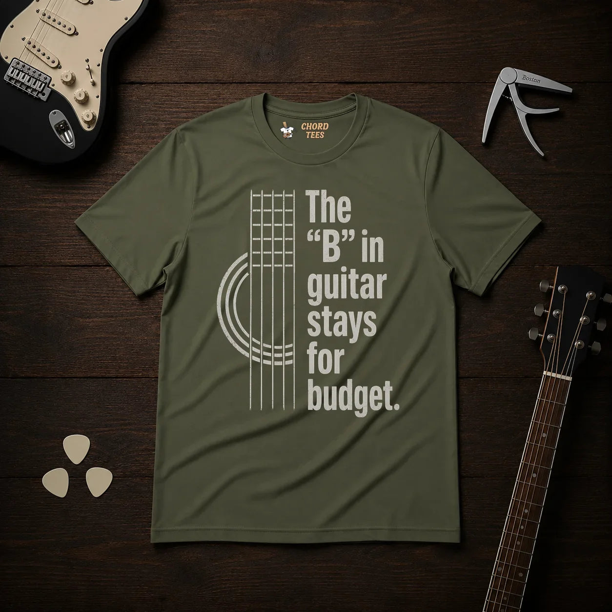 The "B" In Guitar Stays For Budget T-Shirt