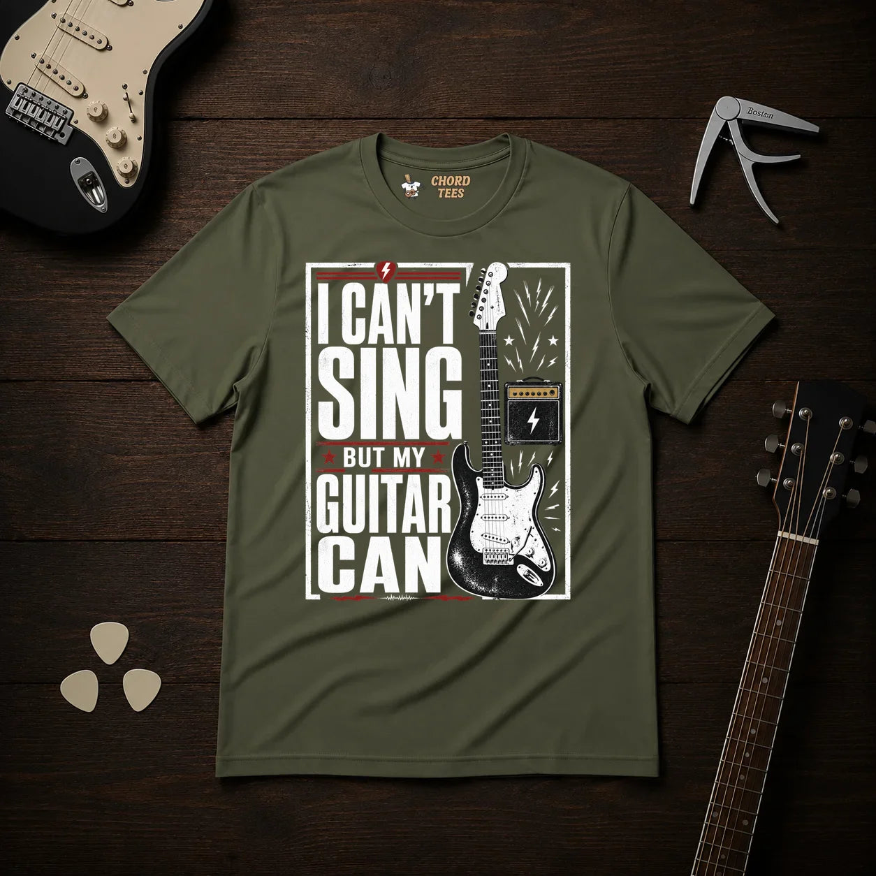 I Can't Sing But My Guitar Can T-Shirt