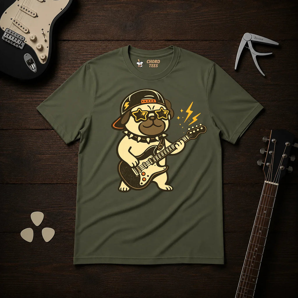 Pug Playing Guitar T-Shirt
