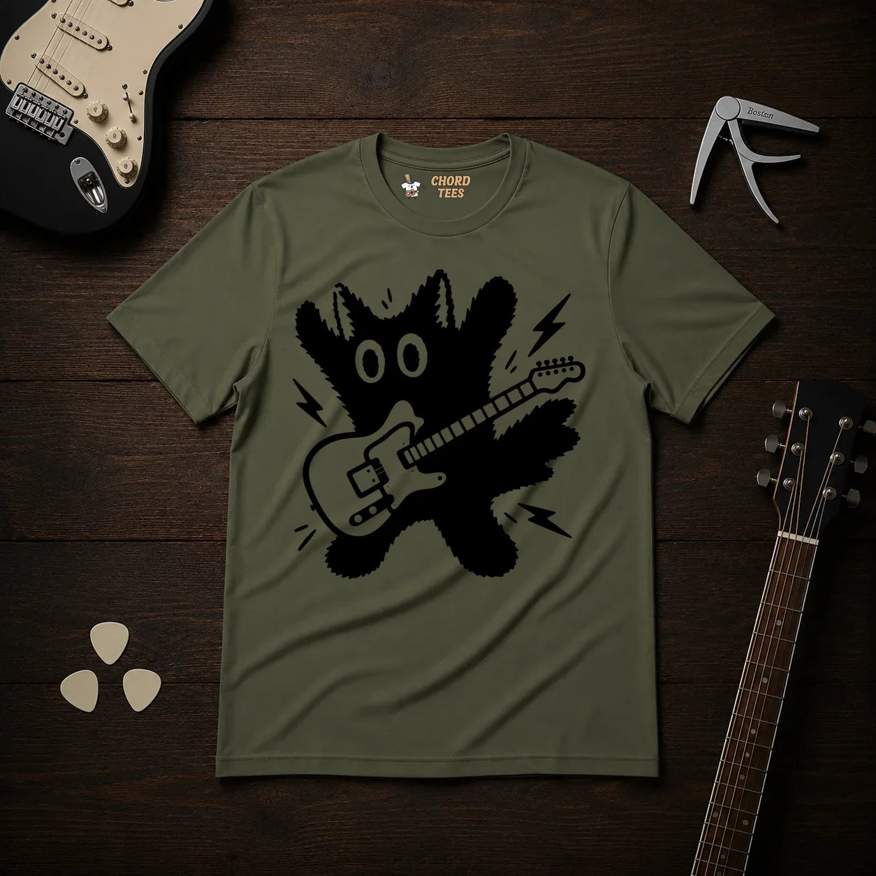 Cat Guitarist T-Shirt
