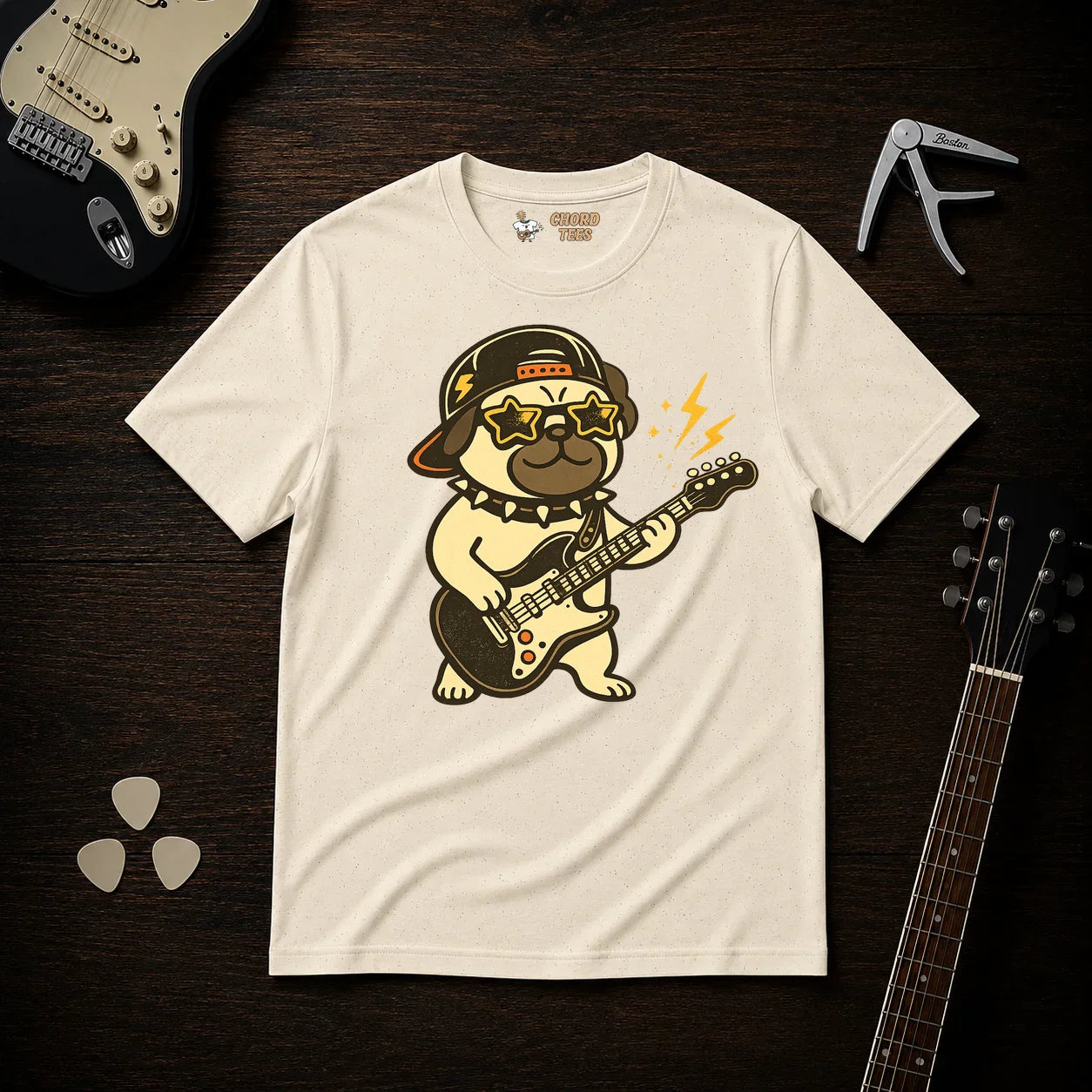 Pug Playing Guitar T-Shirt