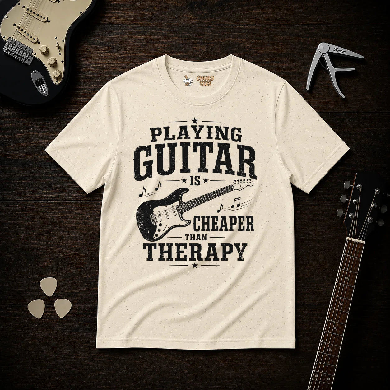 Playing Guitar Is Cheaper Than Therapy T-Shirt