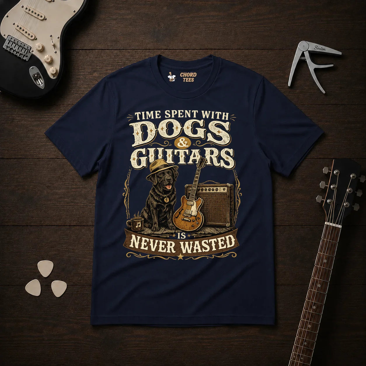 Time Spent With Dogs & Guitars T-Shirt