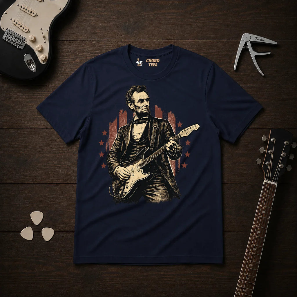 Lincoln Playing Guitar T-Shirt