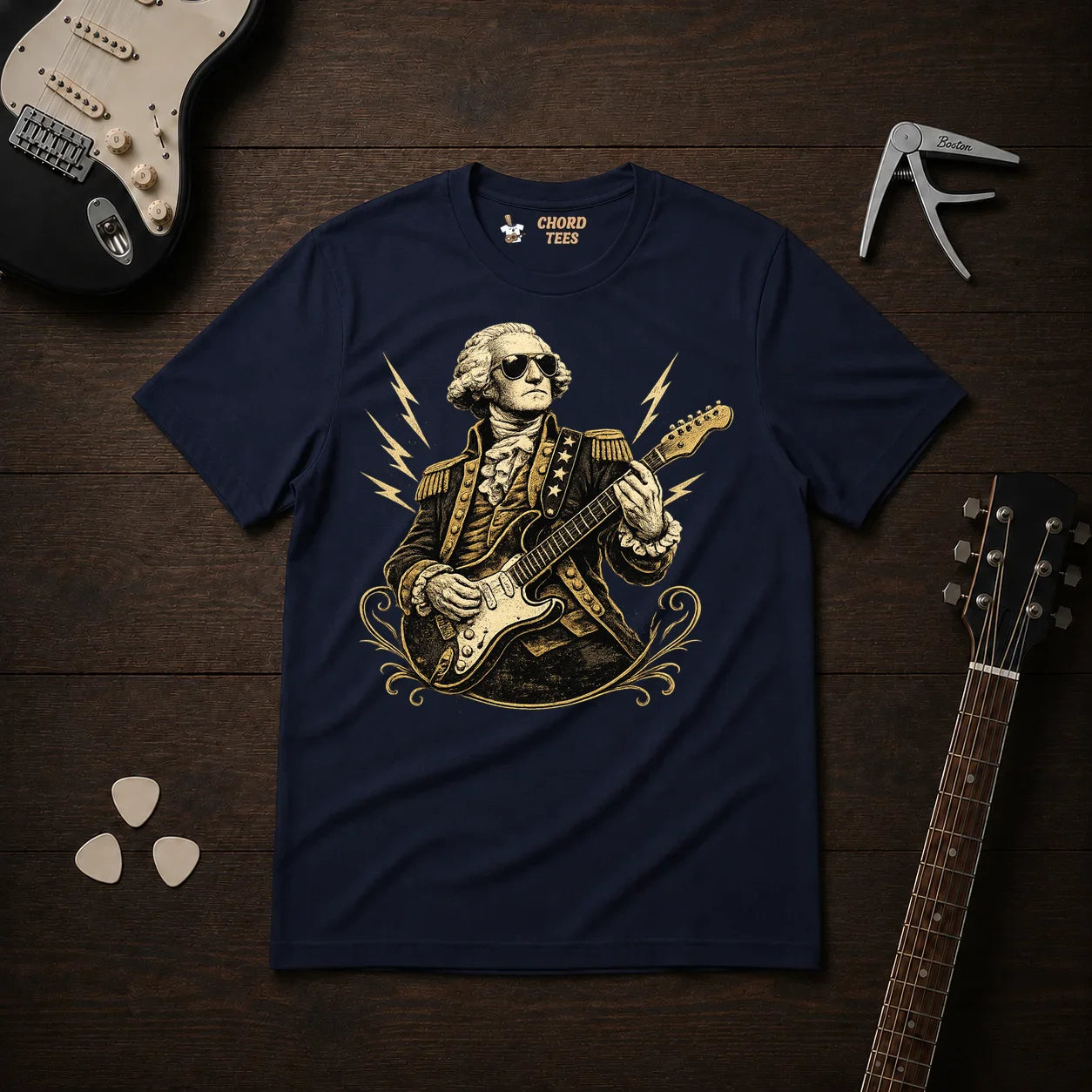 George Washington Playing Guitar T-Shirt