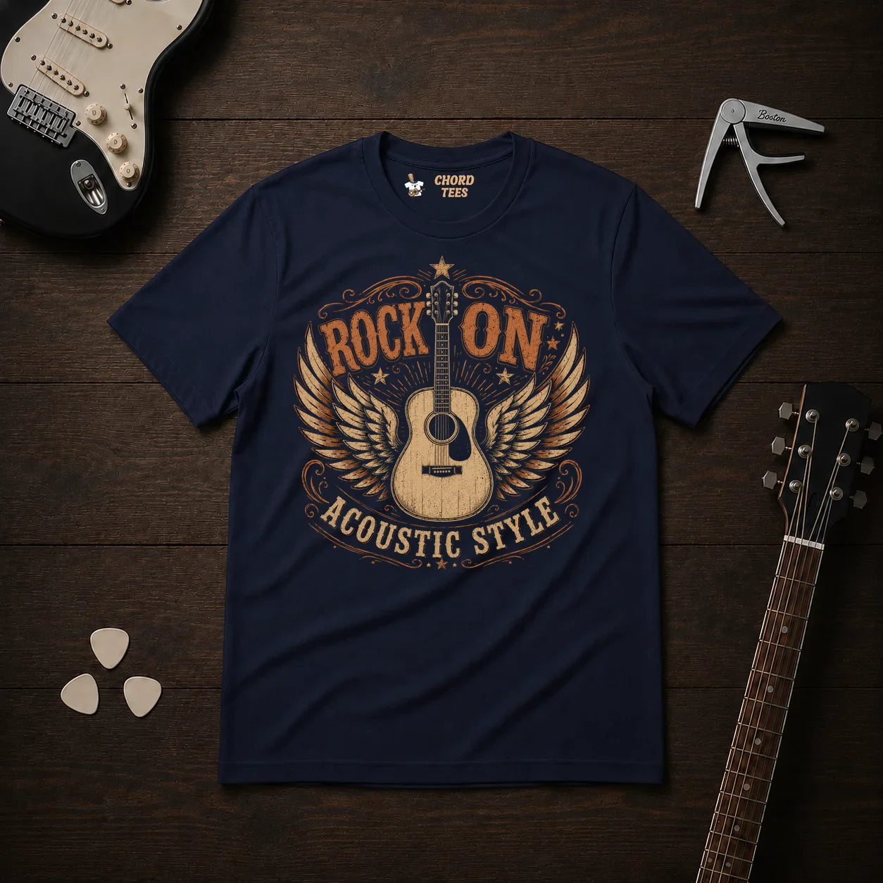 Rock On Acoustic Style T-Shirt
