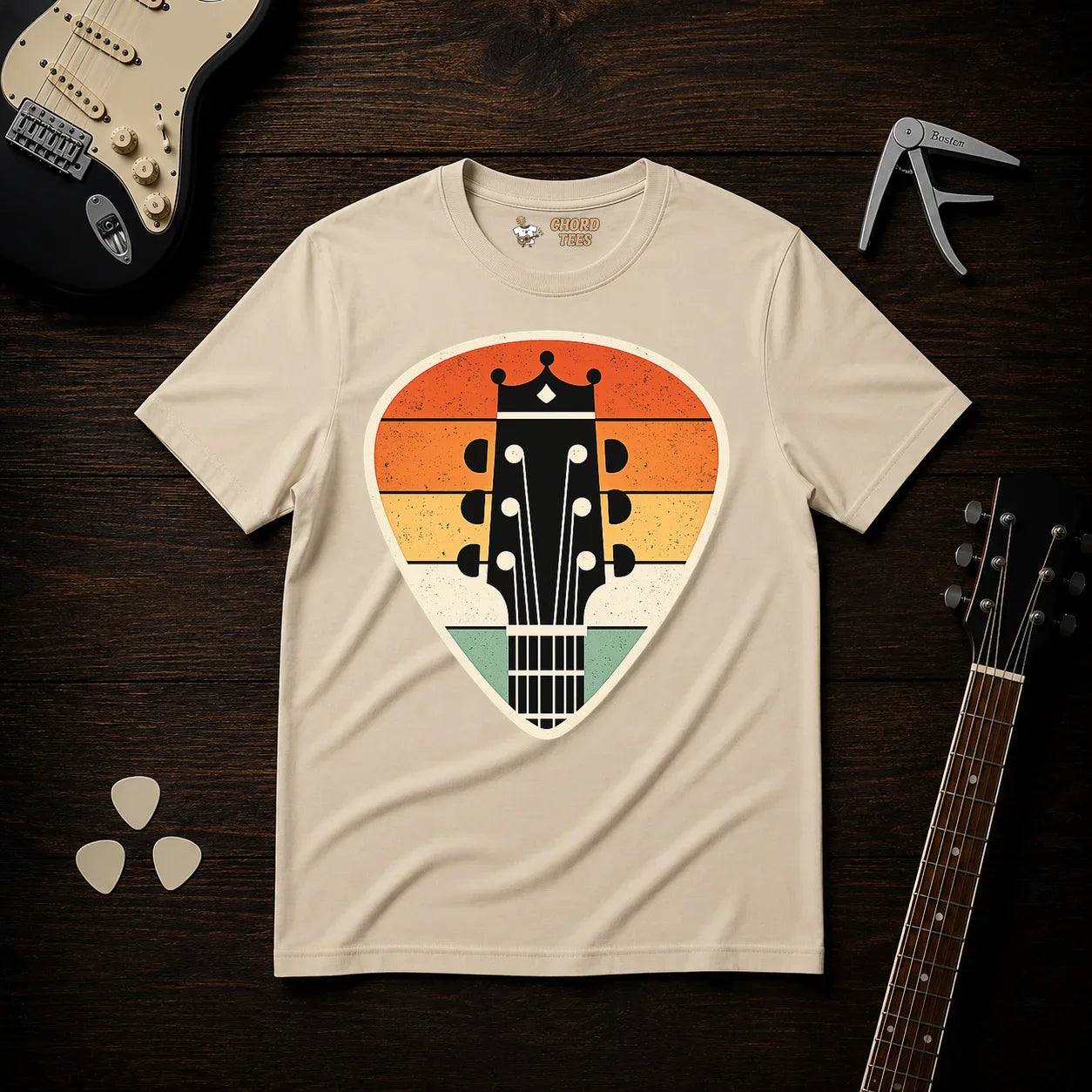 Sunset Guitar Pick T-Shirt