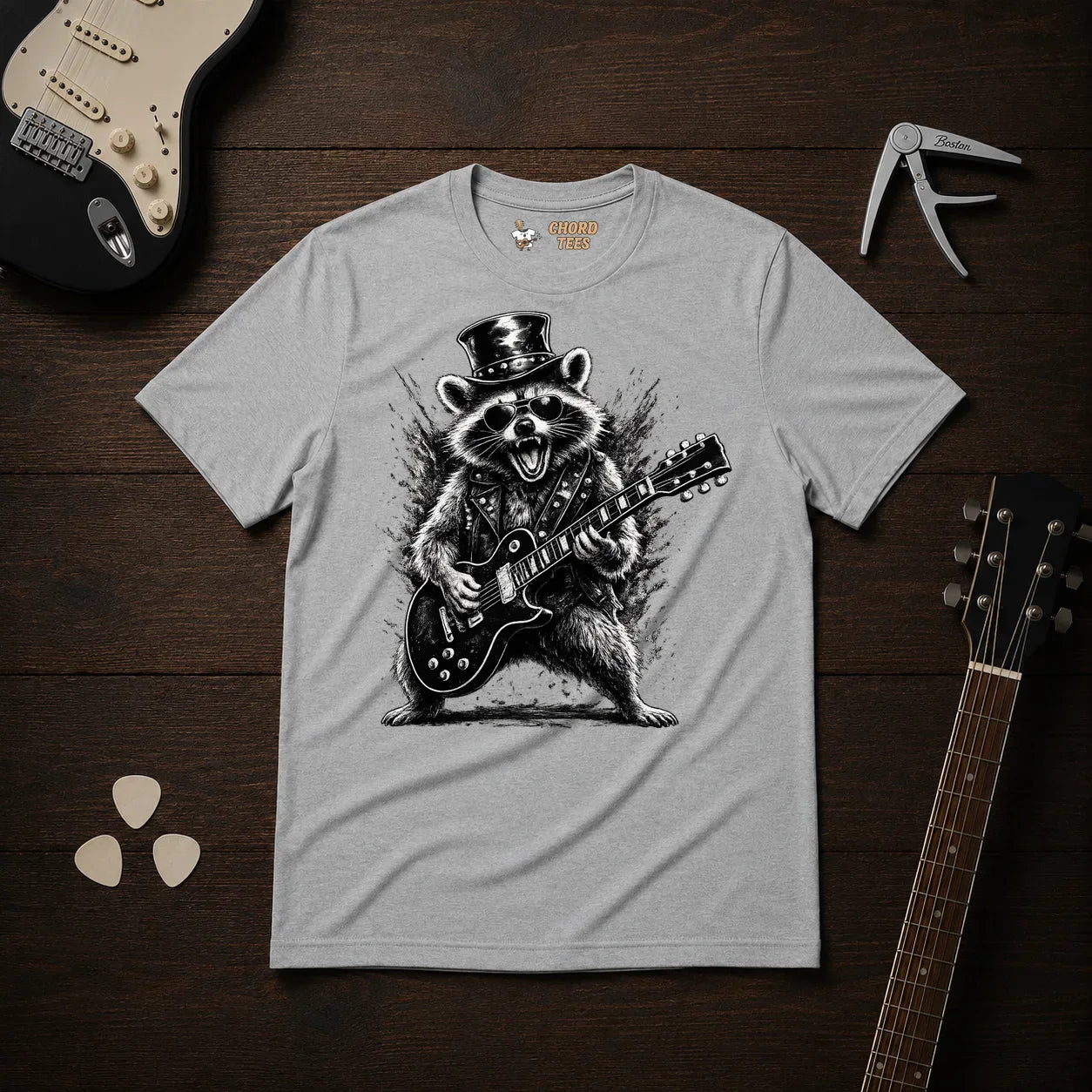 Raccoon Guitarist T-Shirt