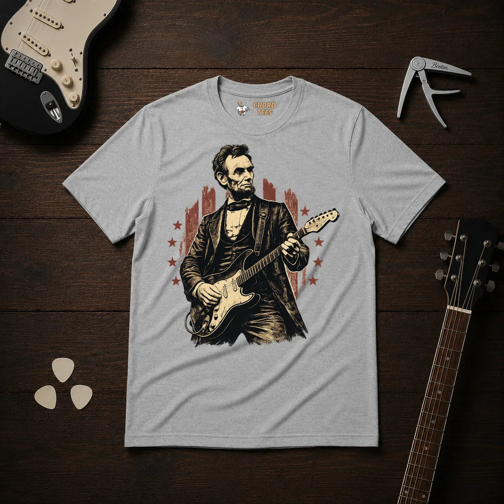 Lincoln Playing Guitar T-Shirt
