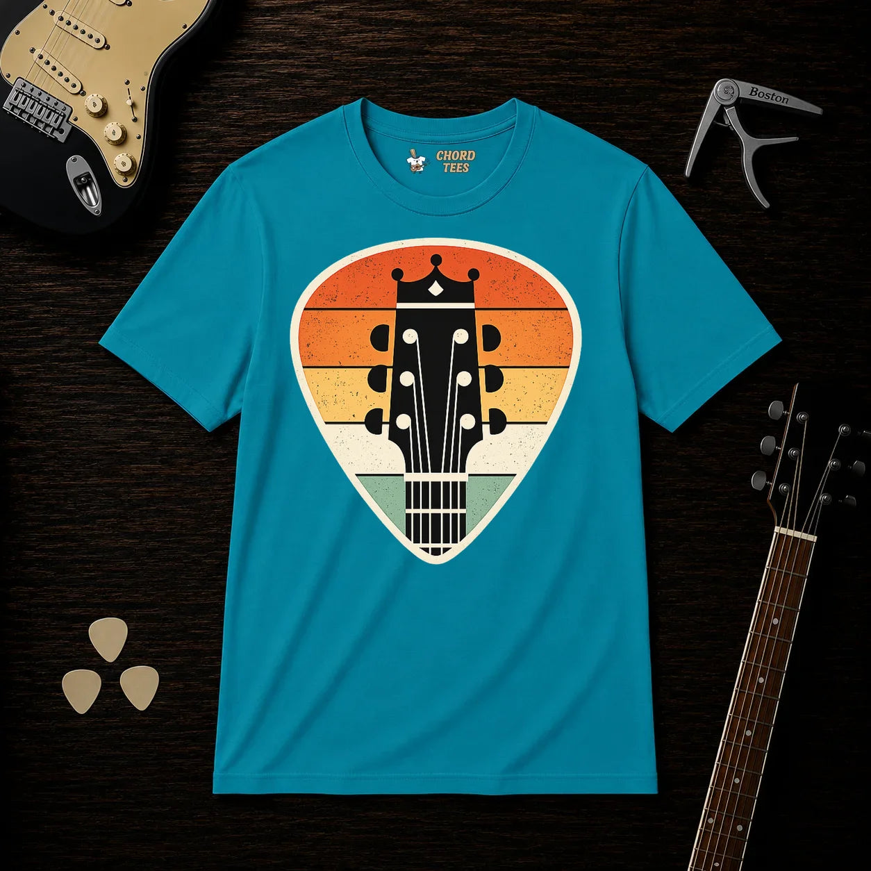 Sunset Guitar Pick T-Shirt