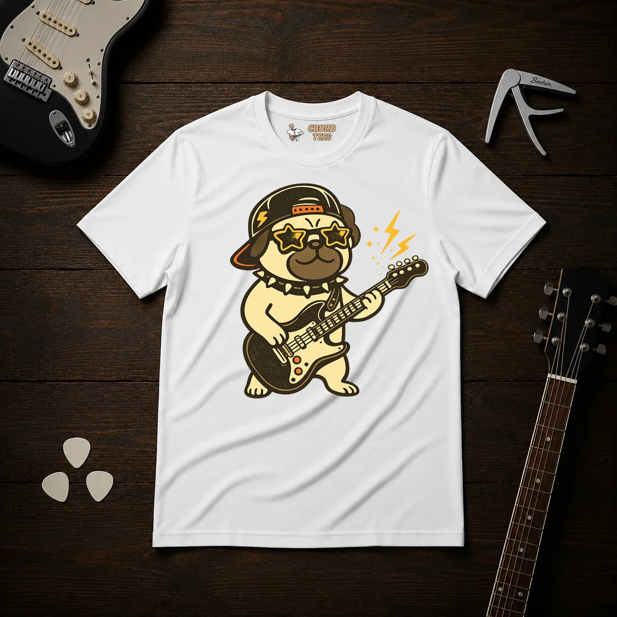 Pug Playing Guitar T-Shirt