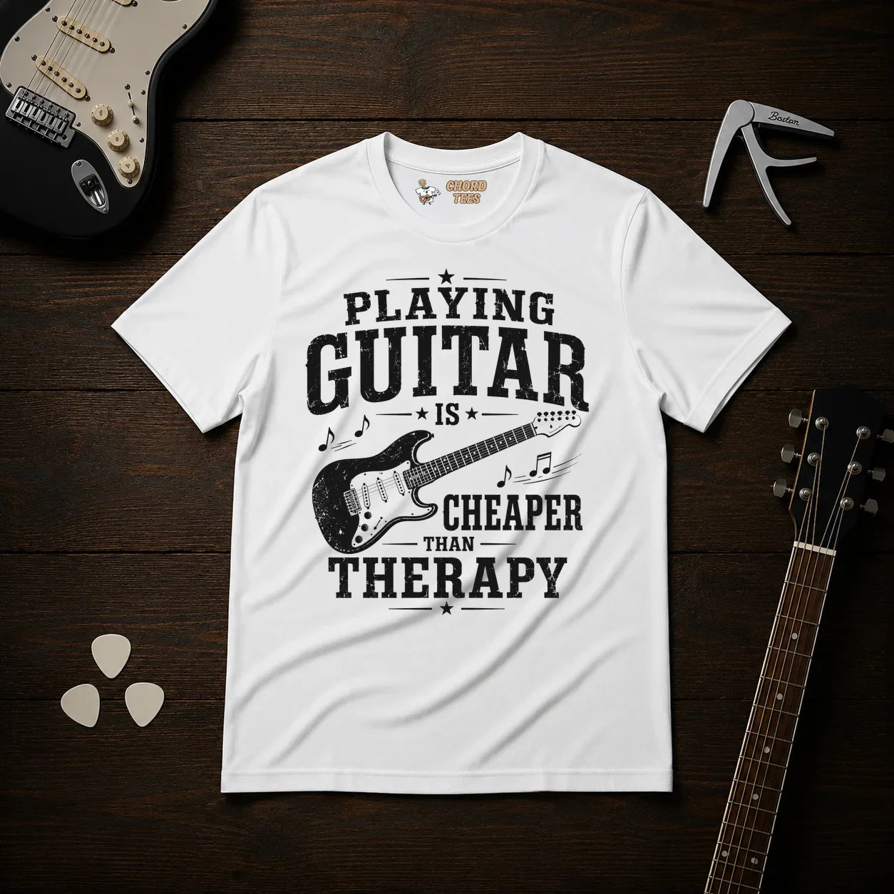 Playing Guitar Is Cheaper Than Therapy T-Shirt